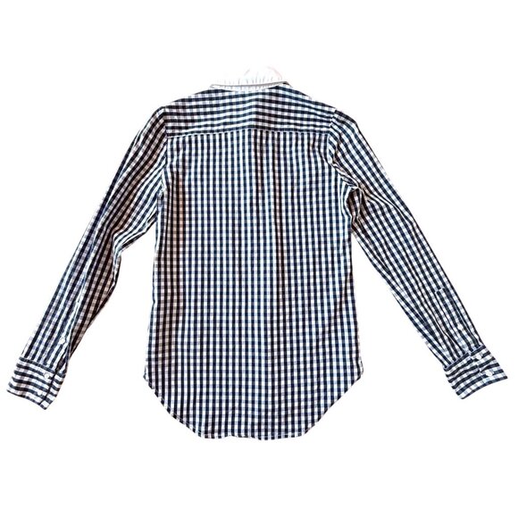 Twik by Simons Top Size XS Button Down Black Gingham Peter Pan White Collar - Picture 11 of 13